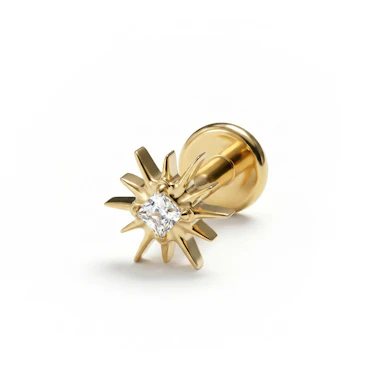 Labret de rayos solares de titanio