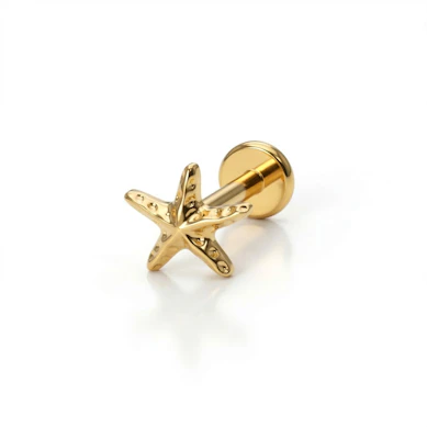 Labret de titanio estrellita de mar
