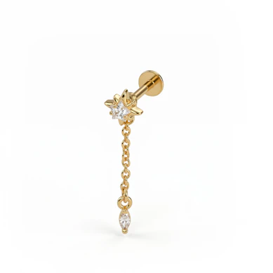 Labret de estrella con colgante
