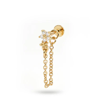 Labret flor con cadena