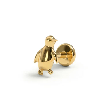 Labret pingüino de titanio
