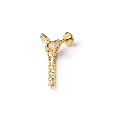 Labret de titanio con mariposa y colgante integrado