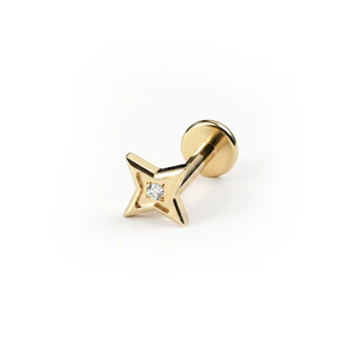 Labret estrella geométrica de titanio