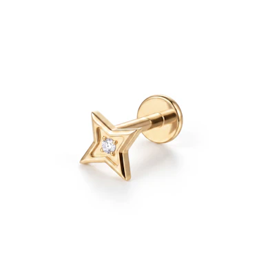 Labret estrella geométrica de titanio