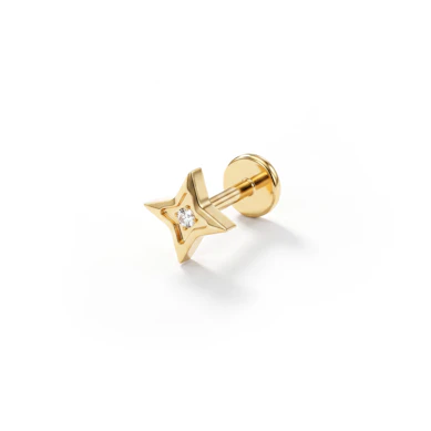 Labret estrella geométrica de titanio