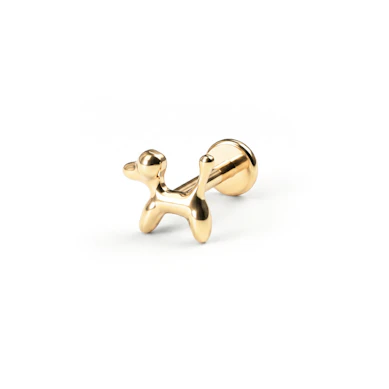 Labret globo de perrito en titanio