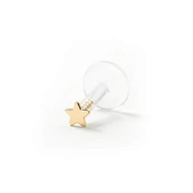 Labret con estrella en oro de 14 quilates