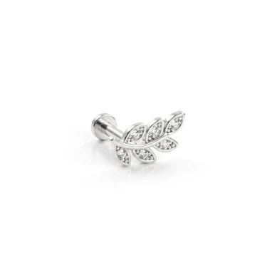 Labret de rosca interna con hoja empedrada