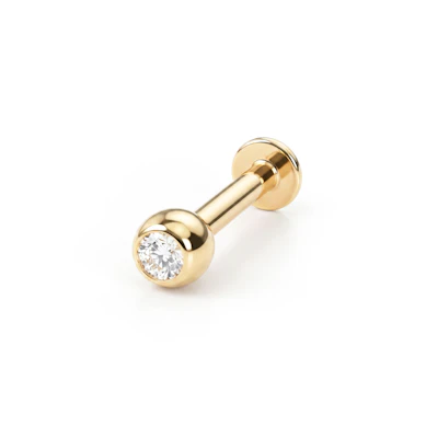 Labret en oro de 14 quilates con brillante
