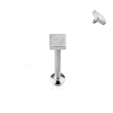 Labret con cuadrado y rosca interior