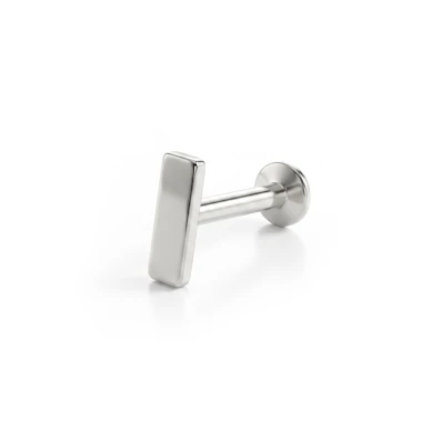 Labret con forma rectangular y rosca interior