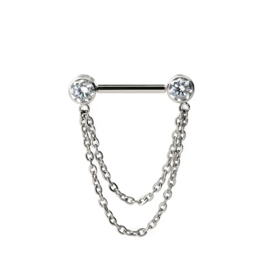 Barra para el pezón de titanio con cadenas