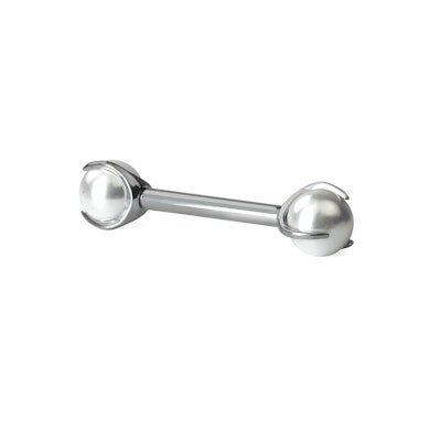 Barra para el pezón de titanio con perlas