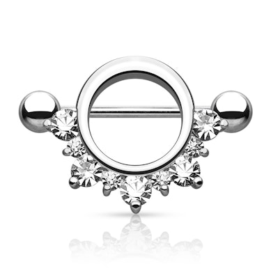 Piercing para el pezón con arco de brillantes