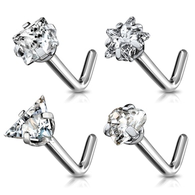 Piercing para la nariz de titanio y con diferentes piedras