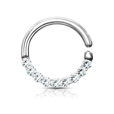 Piercing para el septum con semicírculo de brillantes