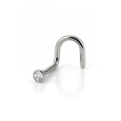 Tornillo para la nariz en acero quirúrgico con brillantes de distintos colores
