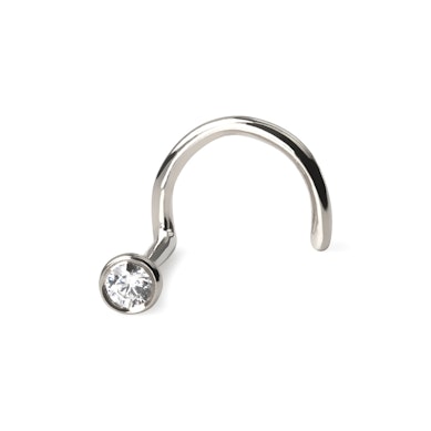 Tornillo para la nariz en oro de 14 quilates con circonita encastrada