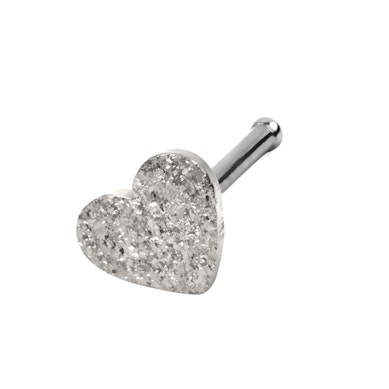 Barra para la nariz con corazón de efecto diamante