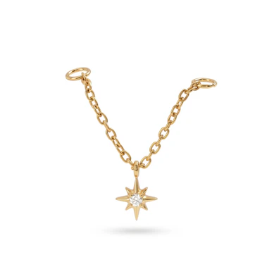 Cadena conectora de titanio y colgante en forma de estrella