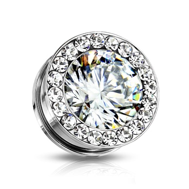 Plug con brillante grande y muchos brillantes pequeños