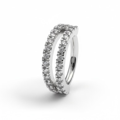 Aro con doble fila separada de brillantes