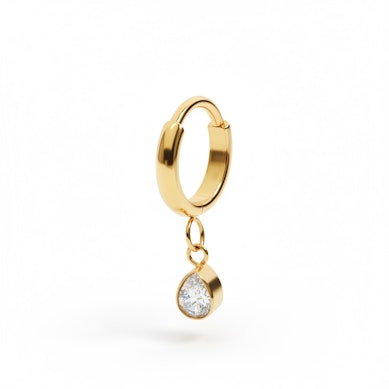 Aro de titanio con colgante de lágrima