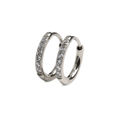 Par de aros de acero quirúrgico con pedrería