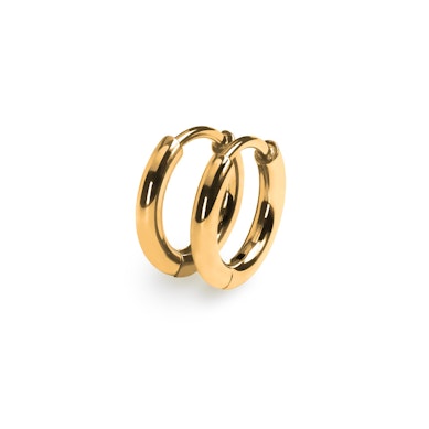 Par de aros huggie de titanio