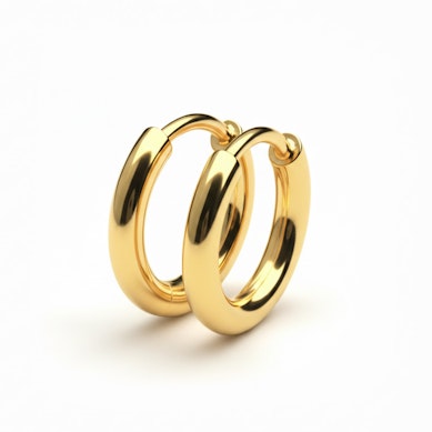 Par de aros huggie de titanio