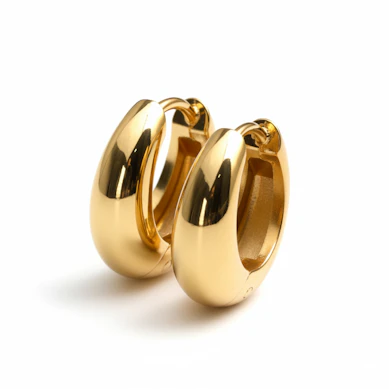 Par de aros anchos con bisagra y pulido espejo