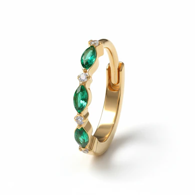 Aro de titanio con piedras de colores