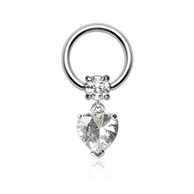 Aro con corazón colgante