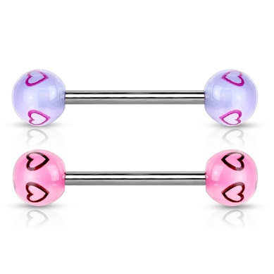 Piercing para la lengua con corazones pequeños