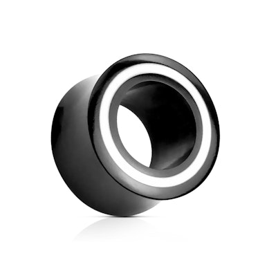 Túnel negro de cuerno con aro blanco