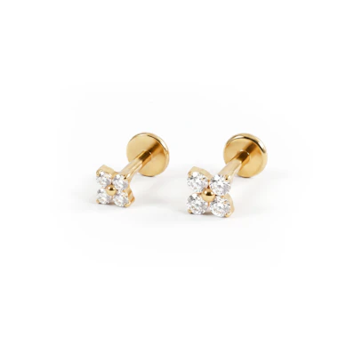 Set dorado con florecillas