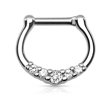 Clicker para el septum con cinco brillantes