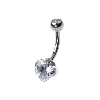 Piercing para el ombligo con brillante de corazón