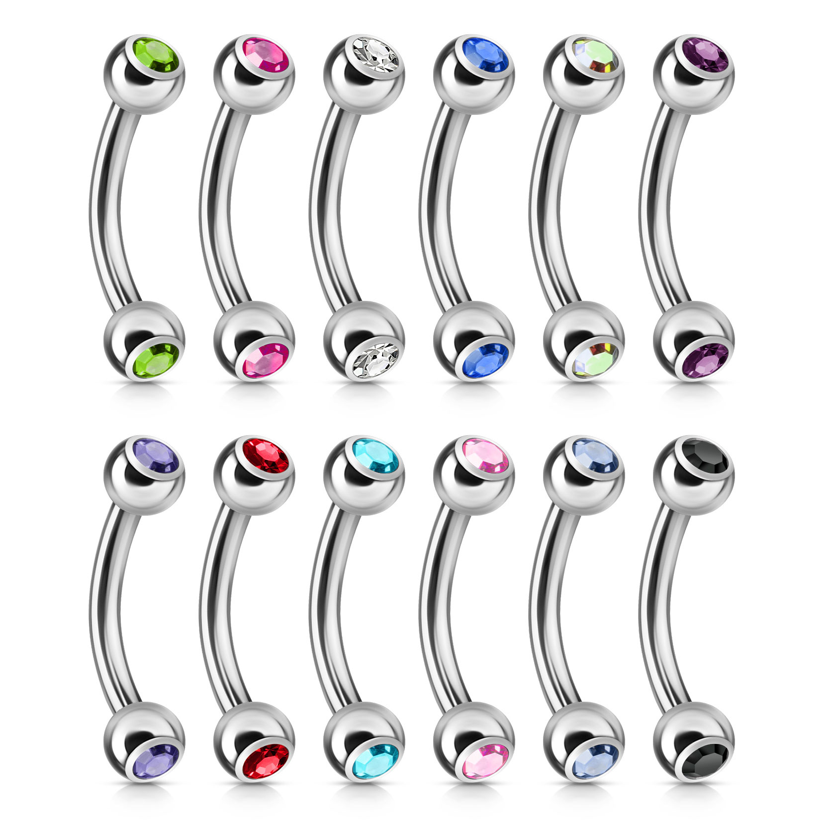 Barra curvada con brillante