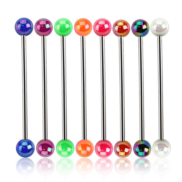 Barra industrial con bolas de acrílico de efecto metálico