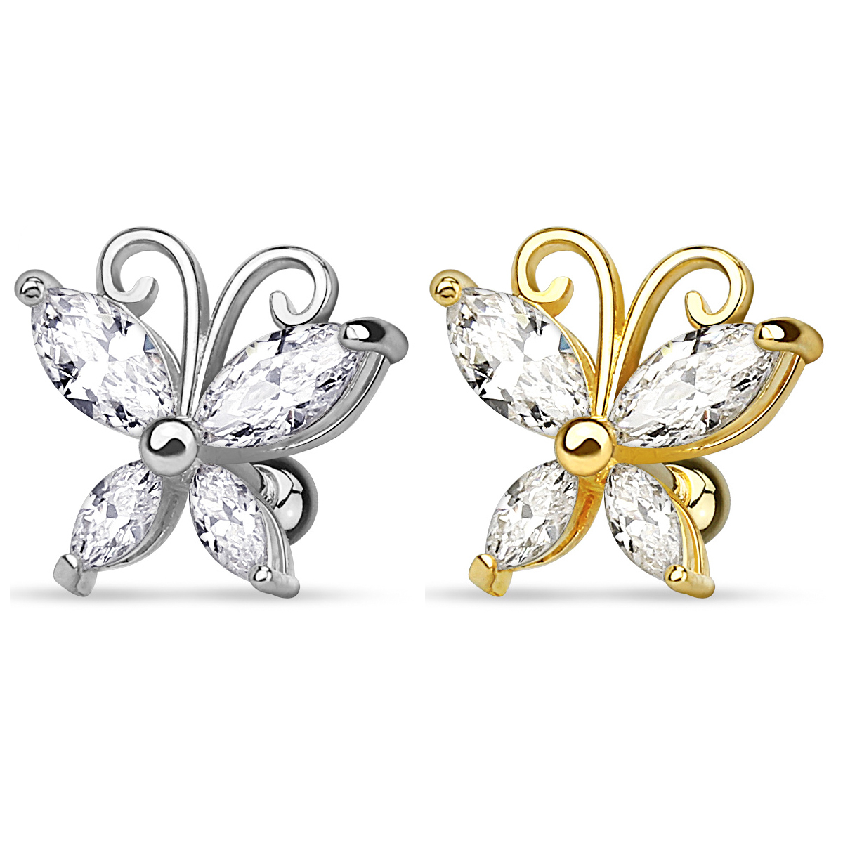 Pendiente para la oreja con mariposa