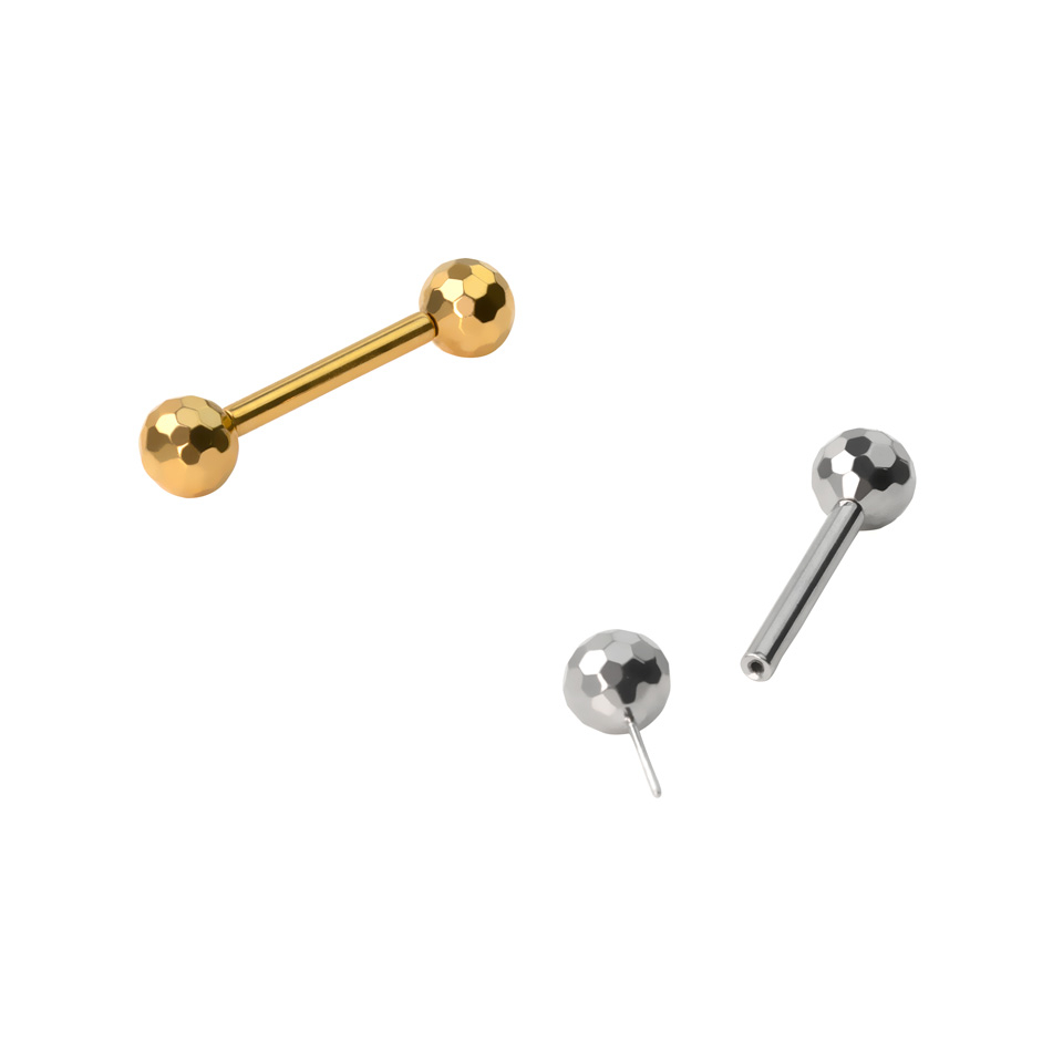 Barra push-in de titanio con bolas de disco