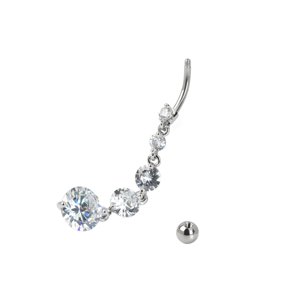 Piercing para el ombligo con colgante largo