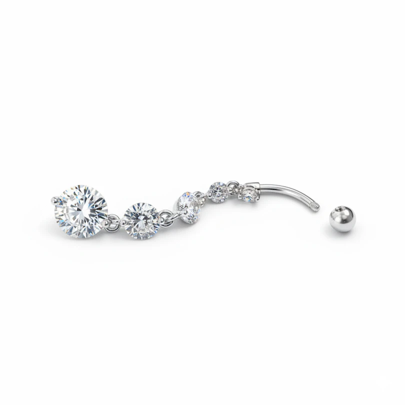 Piercing para el ombligo con colgante largo