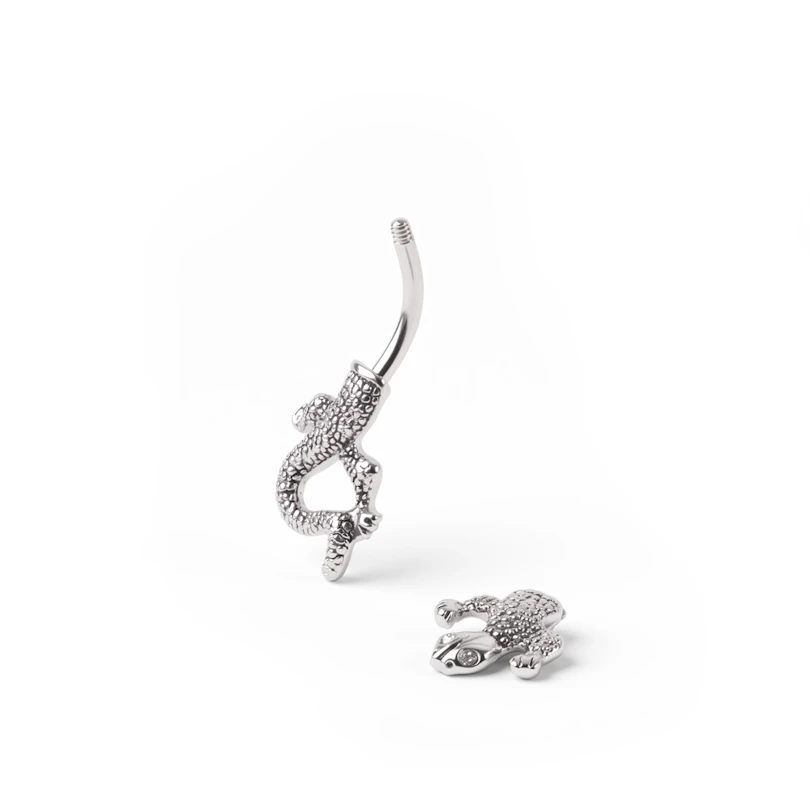Piercing para el ombligo con lagartija