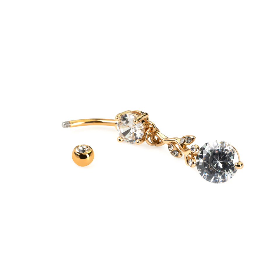 Piercing para el ombligo con rama y brillantes