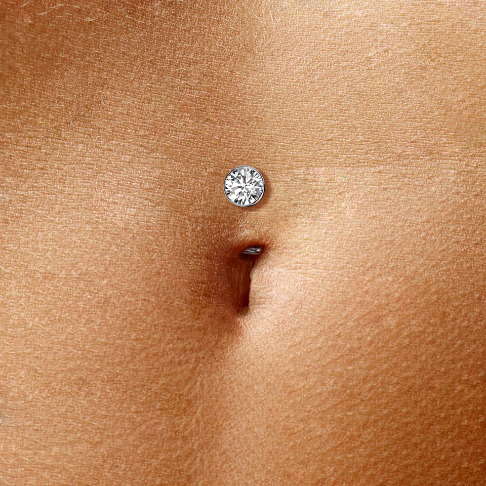 Piercing para el ombligo flotante en titanio