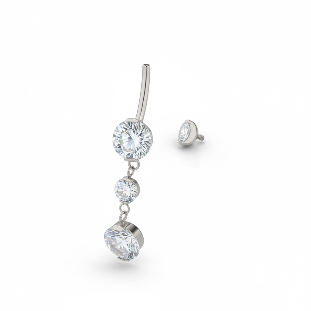 Piercing para el ombligo de titanio con colgante