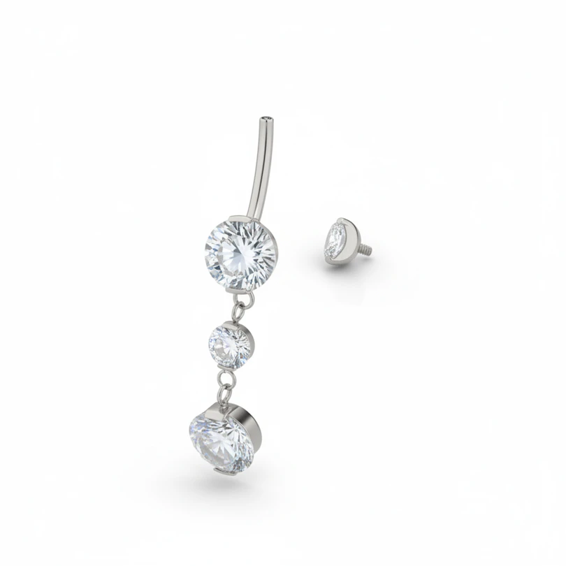 Piercing para el ombligo de titanio con colgante