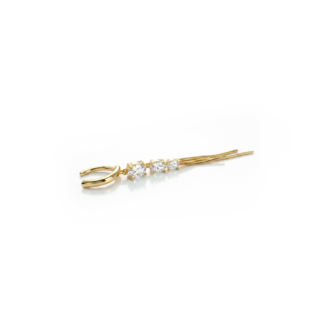 Clicker para el ombligo con piedras y cadenas
